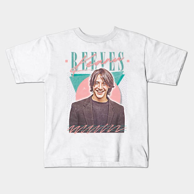 Keanu Reeves 90s Styled Aesthetic Design Kids T-Shirt by DankFutura